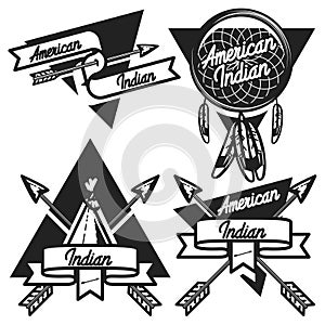Vintage american indian emblems