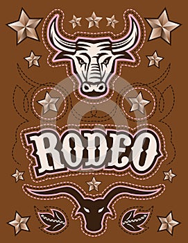 Vintage American Rodeo vector set - elements