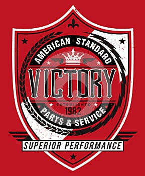 Vintage Americana Style Victory Label photo