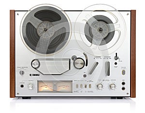 Vintage analog recorder reel to reel photo