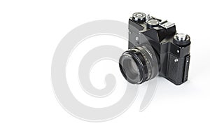 Vintage analog single lens reflex camera.