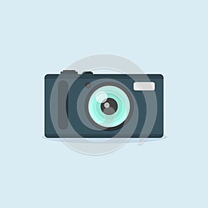 vintage analogue camera flat design vector illustration. analog camera design