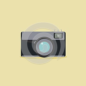 vintage analogue camera flat design vector illustration. analog camera design