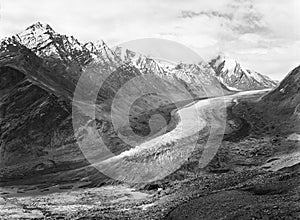 Vintage analogue film photo of Zanskar Glacier