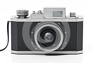 Vintage analogue SLR camera isolated on white background. 3D illustration