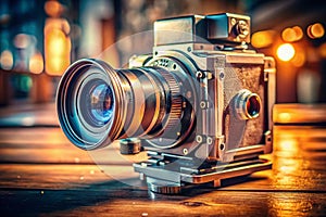 Vintage Anamorphic Lens Cinema Camera A Timeless Filmmaking Tool for Analog Storytelling photo