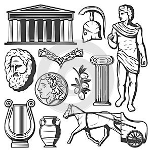 Vintage Ancient Greece Elements Set