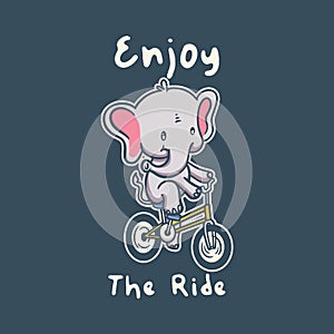 Vintage animal slogan typography enjoy the ride