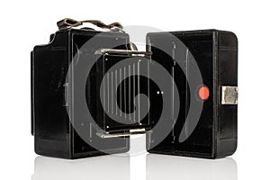 Vintage antique camera isolated on white