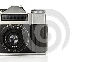 Vintage antique camera isolated on white