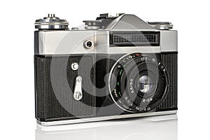 Vintage antique camera isolated on white