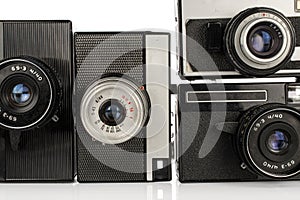 Vintage antique camera isolated on white