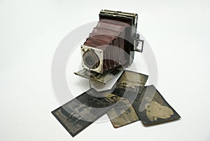 Vintage or Antique Camera and Photograph Plates