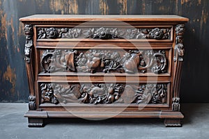 Vintage Antique dresser furniture with decorative elements. Generate ai