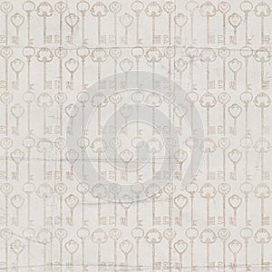 Vintage Antique grey key Seamless repeat pattern