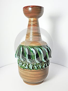 vintage antique italian italy pottery ceramic fratelli fanciullacci abstract vase 1950 mcm