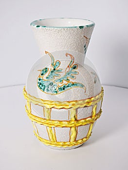 vintage antique italian italy pottery ceramic fratelli fanciullacci abstract vase 1950 mcm