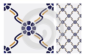 Vintage antique seamless design patterns tiles in Vector illustration