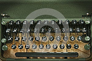 Vintage antique typewriter keyboard