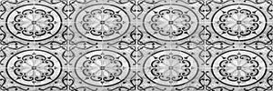 Vintage antique white ceramic tile pattern texture and seamless background