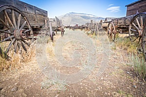 Vintage Antique Wood Wagons and Wheels.