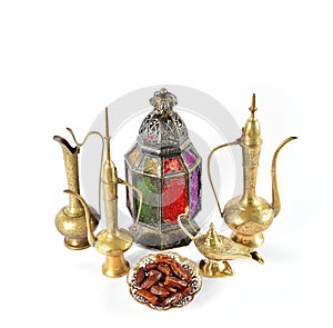 Vintage arabic decorations Oriental hospitality Ramadan