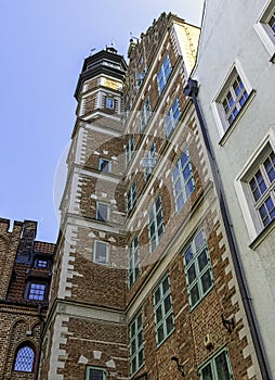 Vintage architecture of Old Town in Gdansk, Pomerania, Poland