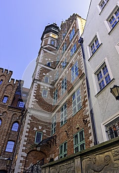 Vintage architecture of Old Town in Gdansk, Pomerania, Poland