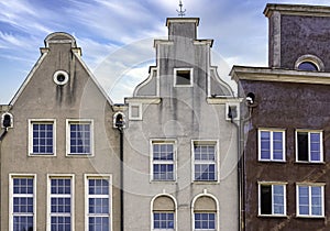 Vintage architecture of Old Town in Gdansk, Pomerania, Poland