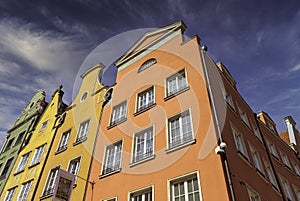 Vintage architecture of Old Town in Gdansk, Pomerania, Poland