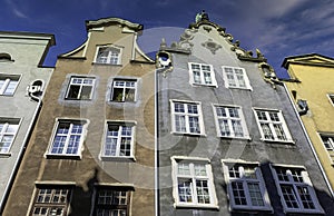 Vintage architecture of Old Town in Gdansk, Tricity, Pomerania, Poland