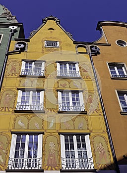 Vintage architecture of Old Town in Gdansk, Tricity, Pomerania, Poland