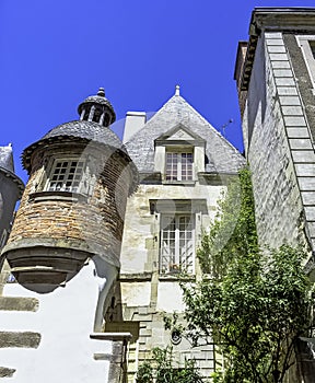 Vintage architecture of Old Town in Vitre, France