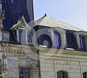 Vintage architecture of Old Town in Vitre, France