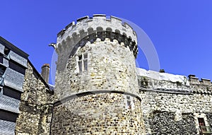 Vintage architecture of Old Town in Vitre, France