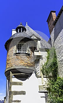 Vintage architecture of Old Town in Vitre, France