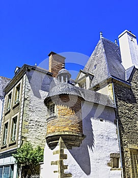 Vintage architecture of Old Town in Vitre, France
