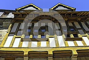 Vintage architecture of Old Town in Vitre, France