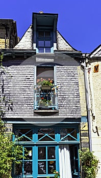 Vintage architecture of Old Town in Vitre, France