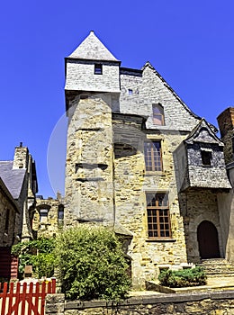 Vintage architecture of Old Town in Vitre, France