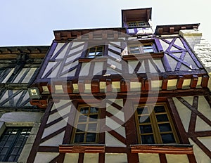 Vintage architecture of Old Town in Vitre, France