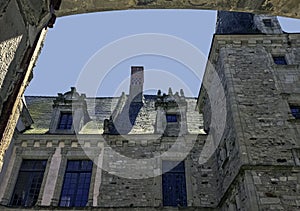 Vintage architecture of Old Town in Vitre, France