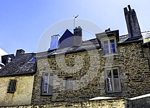 Vintage architecture of Old Town in Vitre, France