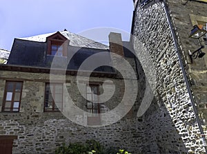 Vintage architecture of Old Town in Vitre, France