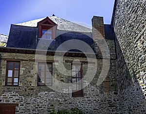 Vintage architecture of Old Town in Vitre, France