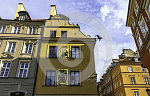 Vintage architecture of Old Town in Warsaw, Poland