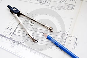 Vintage architecture plans