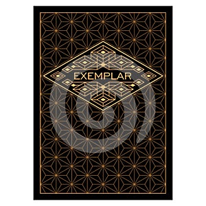 Vintage Art Deco Monochrome Flourishes frame. Ornamental Greeting Card Vector Template. Background cover. Title page.