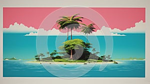 Vintage Atoll 1970s Screen Printed Color Blocking