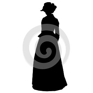 Vintage attractive female silhouette in victorian style